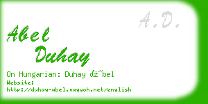 abel duhay business card